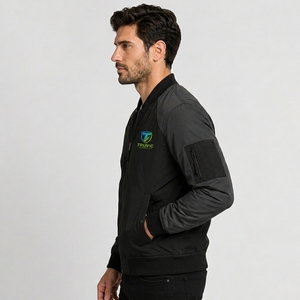 Wholesale Hot Selling Men's Bomber <b>Jacket</b> Outerwear Regular Length Warm Filling Breathable Bomber <b>Jacket</b> Outdoor Winter Logo - Product Image 5