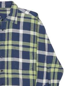 เสื้อเชิ้ตลายสก๊อตสีเขียวน้ำเงินสำหรับผู้ชาย ผ้าฝ้ายผสมโพลีเอสเตอร์ แขนยาว ติดกระดุม ลายตาราง นุ่มสบาย สวมใส่ได้ทุกวัน สไตล์ลำลอง - Product Image 2