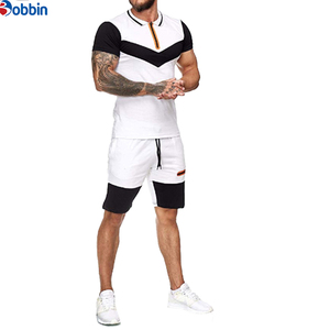 Conjuntos de Camisas para Hombre, Camisa Polo de Manga Corta con Bloques de Color Amarillo y Negro y Pantalones Cortos, Ropa Deportiva Casual de Secado Rápido para Verano - Product Image 2
