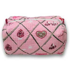 Traditional Artisan Cotton Toiletry Bag Set of 3 Block Print Cosmetic Pouches Travel <b>Makeup</b> Organizer for Women - Product Image 2