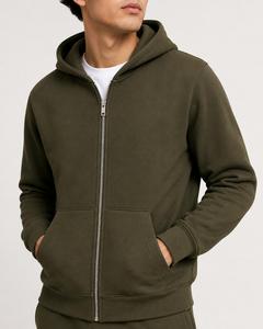 Fabrication sur mesure ODM, sweat à capuche zippé en polaire pour homme de qualité supérieure |   Sweat à capuche chaud et élégant en spandex/coton avec poche pour l'hiver - Product Image 1