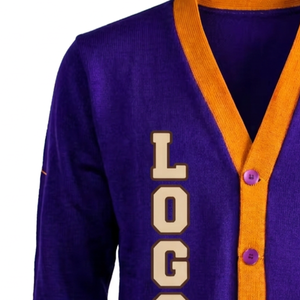 Wholesale Custom Logo OEM & ODM Autumn/Winter <b>Cardigan</b> sweaters v-neck full sleeves for schools/colleges & university - Product Image 4