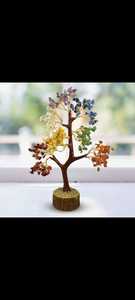 Árbol de piedras naturales con 300 cuentas, hecho a mano, artículo decorativo de piedras preciosas, Feng Shui, decoración para el hogar, piedras de cristal multicolor. - Product Image 5