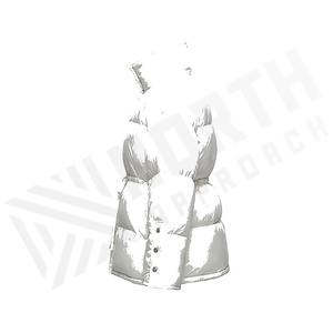 White Quilted Jacket Stand Collar Full Sleeve Button Closure Winter Wear Women's Coat - Product Image 3
