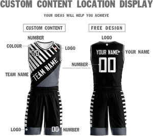 Maillots de basketball personnalisés réversibles pour adultes, en gros, avec sublimation, sur mesure, grandes tailles, anti-humidité - Product Image 3