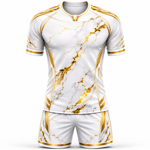 Fabricante de Uniformes de Fútbol Personalizados, Proveedor de Conjuntos de Camisetas de Fútbol, Fábrica de Ropa Deportiva OEM, Malla 100% Poliéster que Absorbe la Humedad - Product Image 1