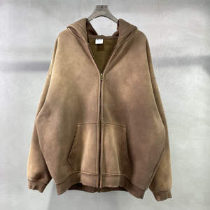 Sweat à capuche épais Logo 3D Fabricants de vêtements Sérigraphie personnalisée Sweat-shirt imprimé en soie Impression bouffante Sweats à capuche surdimensionnés délavés à l'acide - Product Image 5