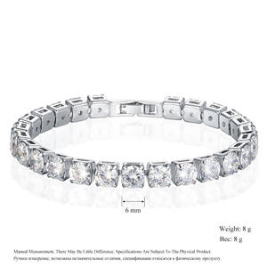 Bracelet tennis en moissanite massif 6 mm, coupe large, chaîne scintillante, unisexe, audacieux, plaqué or, certifié IGI, style hip-hop, lourd - Product Image 4