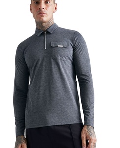 Polo de alto rendimiento para correr, camisetas de golf de poliéster con logotipo personalizado, camisetas polo de algodón 100% transpirables para hombres - Product Image 1