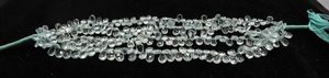AAA Natural Aquamarine Faceted Pear Shape Beads 10 Inch Strand Size 7x10 MM Blue Transparent Aquamarine <b>Gemstone</b> Pear Beads - Product Image 2