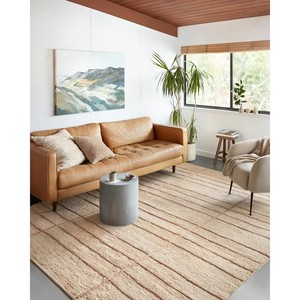 Modern Striped Jute Area <b>Rug</b> Rectangle Flat Weave Non-Slip Bedroom <b>Rug</b> 100% Organic Material <b>Thin</b> Pile Natural Beige Tone - Product Image 6