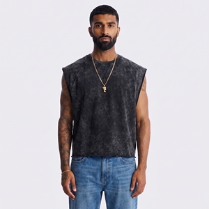 Débardeur Sportif Homme Coupe Boxy Vintage Ample Sans Manches Sans Coutures Séchage Rapide Respirant pour Activités de Plein Air - Product Image 1