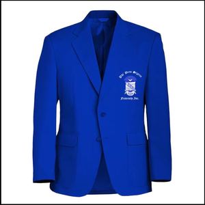 Blazer de traje para hombre, azul real, de un solo botón, con cuello de muesca, mezcla de lana, estilo de corte regular, para hermandades griegas - Product Image 1
