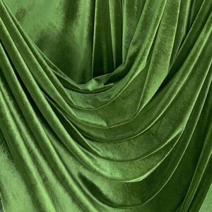Green 100% Polyester Velvet Fabric Medium Weight Woven Plain Dyed 130GSM Luxury Apparel Dress Suit Material Breathable Soft - Product Image 1