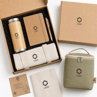 Kit Essentiel Personnalisé pour Trajets Durables avec Sac Fourre-tout RPET, Gobelet en Bambou, Carnet Kraft, Stylo en Liège, Pochette Repas - Fournisseur en Gros