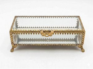Vintage Elegance Brass and Glass Jewelry <b>Box</b> with Necklace Storage for Keeping <b>Treasures</b> Safe - Product Image 5