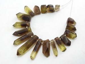 Quartz citron bio, cristal naturel brut, pierre minérale, perle brute, brin de 8 pouces, 35 à 15 mm de long, environ/prix de gros - Product Image 4