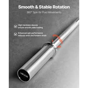 4FT Chrome Plated <b>Barbell</b> Bar <b>with</b> Knurled Grip Fits 2-Inch <b>Weight</b> Plates Strength Training Weightlifting Bar - Product Image 3