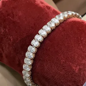 Exclusiva Pulsera de Diamantes TISHYA DIAMOND Vintage de Corte Redondo en Oro Rosa de 14k, Diamantes Cultivados en Laboratorio E F VVS de 14 Quilates con Certificación IGI - Product Image 6