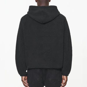 <b>Men's</b> Sherpa Fleece Half-Zip Hoodie – Fuzzy Plush Teddy <b>Pullover</b> Jacket with Hood - Product Image 3