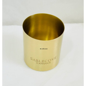 Brass <b>Candle</b> Jar With Custom Logo Handcrafted Gold Metal <b>Candle</b> Vessel for Scented Soy Wax Elegant Home Decor & Festive <b>Gifts</b> - Product Image 5