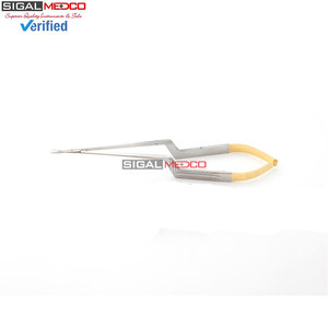 Instruments chirurgicaux cardiaques de qualité supérieure en acier inoxydable, micro-ciseaux Yasargil à baïonnette, 195 mm, droits et courbés, manuels, CE - Product Image 2
