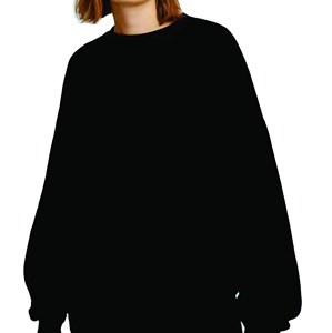 Baggy Loose Fit Drop Shoulder Black Color Crewneck plain Blank <b>Women</b> Sweatshirts Heavy <b>Fleece</b> Thick <b>Joggers</b> Plus Size Sweatshirt - Product Image 1
