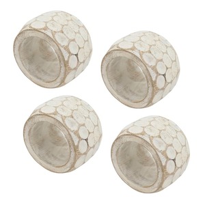 Lot d'anneaux de serviette en bois foncé faits à la main, design à facettes, réutilisables, décoration de table rustique pour mariages, dîners, événements et maison - Product Image 3