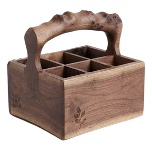 Customized Design Solid Wood Caddy Wholesale Exporter Floral Painted Design Manufacturer <b>Wooden</b> Serving Caddy Made in India - Product Image 3