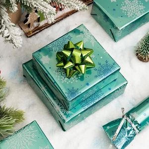 Christmas Festive Blue Snowflake Gift Wrapping <b>Paper</b> Roll 17 Inch X 33 Feet Holiday <b>Pattern</b> Foil Wrapping <b>Paper</b> Sheets Packaging - Product Image 2