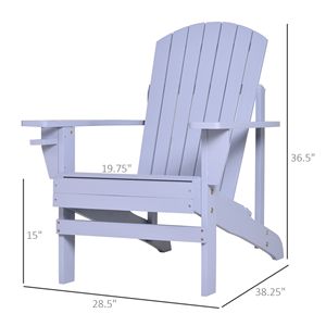 Sedia Adirondack Oversize con Portabicchieri Grigia, Arredamento da Esterno per Braciere - Product Image 3