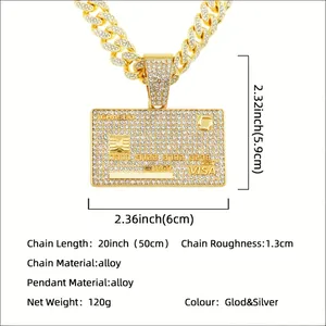 Mens Hip Hop Moissanite Gold Plated 925 Silver Cuban Link Pendant Necklace Bling <b>Ice</b> <b>Out</b> Jewelry Statement <b>Chain</b> - Product Image 4
