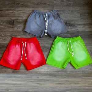 Pantalones Cortos Gráficos de Algodón para Hombre, Estilo Vintage Lavado, con Cordón Ajustable, de Peso Pesado, Ropa Casual Urbana al por Mayor OEM - Product Image 2