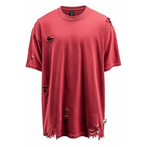 เสื้อยืดโอเวอร์ไซส์ผู้ชายคุณภาพดีที่สุดขายส่ง ผ้าคอตตอนเจอร์ซีย์ แขนสั้น คอกลม ลายรุ้ง สไตล์สตรีทแบบดิสเทรส - Product Image 2