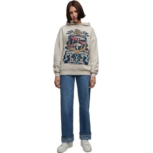 Sweat-shirt à capuche pour femme de haute qualité, 100% coton, lourd, écologique, logo personnalisé, streetwear, confortable - Product Image 4