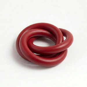 Nouvel Arrivage – Ensemble d'anneaux de serviette en résine rouge entrelacés, design sculptural en boucle, décoration de table pour repas de luxe - Product Image 2