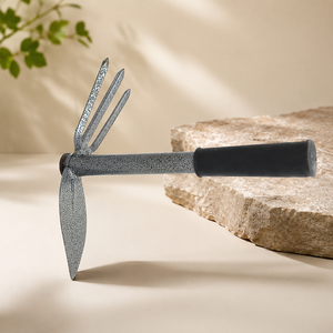 Truelle de jardin robuste à 3 dents, outil manuel de culture avec lame en acier et poignée ergonomique pour creuser, désherber et cultiver le sol - Product Image 1