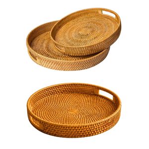 Panier/Plateau en Rotin Écologique et Gain de Place, Vente en Gros, Plateau Alimentaire en Rotin Fait Main pour Hôtels, Restaurants, Cafés, Commerce de Détail - Product Image 1