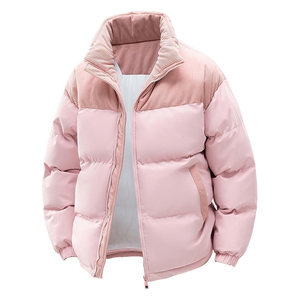 Trending Unisex <b>Light</b> Blue Hooded Stand Thick Puffer <b>Jacket</b> <b>Waterproof</b> Windproof Zipper Closure Casual Winter Solid Color - Product Image 4