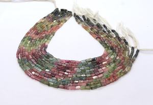 ลูกปัดทัวร์มาลีนทรงสี่เหลี่ยมเรียบ AAA ขนาด 4 มม. ลูกปัดพลอยทัวร์มาลีนสีแตงโม 13 นิ้ว ลูกปัดทัวร์มาลีนทรงสี่เหลี่ยมเรียบหลายสี - Product Image 4