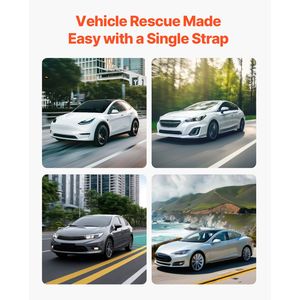 Cinghia di traino resistente per ATV da 2 pollici x 20 piedi con ganci di sicurezza, capacità 17.000 libbre per il recupero di camion e veicoli - Product Image 2