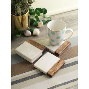Juego de Posavasos de Mármol Pulido a Mano Ecológico, Duradero, Lavable, Decoración de Mesa de Piedra Natural y Accesorios - Product Image 5