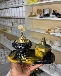 New Design Resin Bakhoor Set <b>Eid</b> Ramdan <b>Gift</b> Oud Incense Burner Oud Storage <b>Box</b> Resin Mubkhar By Whimsy art craft - Product Image 2