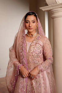 Elegant <b>Pink</b> Embroidered <b>Organza</b> Evening Gown Full Sleeve Floor-Length <b>Dress</b> For Wedding Party Wear Evening <b>Dresses</b> By AA-IMPEX - Product Image 4