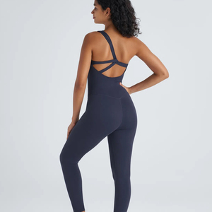 Combinaison décontractée unie pour femme, style le plus récent, sans couture, dos nu, pour le yoga, vente en gros personnalisée - Product Image 5