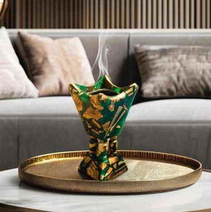 Brûleur à Bakhoor en résine époxy et bois de luxe, fait main, Mabkhara arabe, cadeau de Ramadan, brûleur artistique en résine, classique haut de gamme BY MULTI CRAFT - Product Image 2
