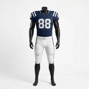 Ensemble Maillot et Short de Football Américain Style Pro Personnalisé – 100% Polyester Séchage Rapide, Col en V, Manches Courtes pour l'Entraînement - Product Image 1