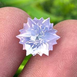 Quartz lavande naturel, forme flocon de neige, taille étoile, pierre précieuse facettée pour la fabrication de bijoux, provenant du Brésil - Product Image 5