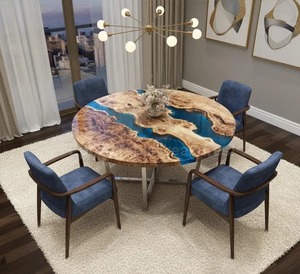 Best Quality Handmade Live <b>Epoxy</b> <b>Resin</b> River Wooden Dining <b>Table</b> Top Customized Wooden Living Room Decorative <b>Table</b> Top - Product Image 1