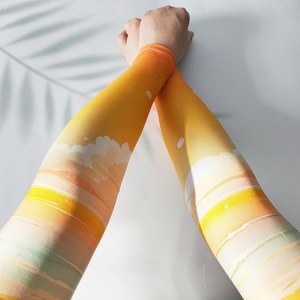 Nuevas Mangas de Ciclismo Personalizadas con Estampado Atardecer Naranja, Anti-UV, Unisex, para Adultos, Deportes al Aire Libre, Compresión, Refrigeración, Diseño Sin Costuras - Product Image 3
